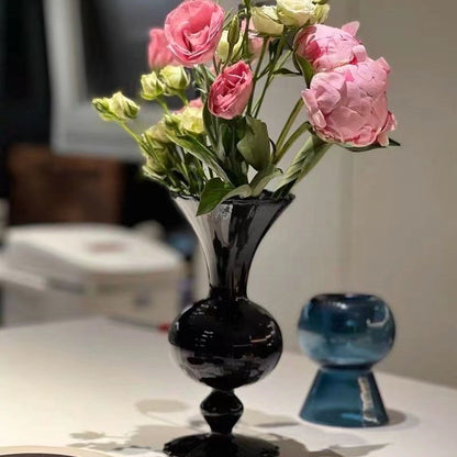 Elegant Black Glass Vase