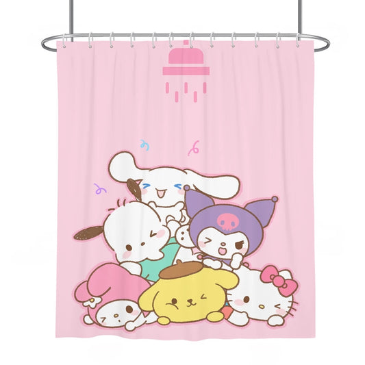 Sanrio Family Shower Curtain with Hooks