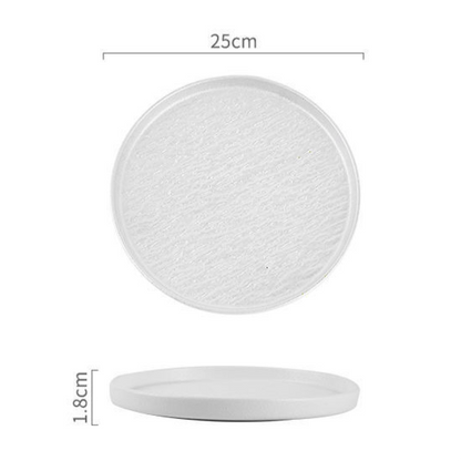 Nordic-style Textured Oversized Ceramic Steak Dinner Plate