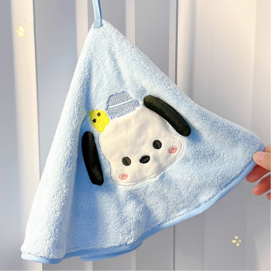 Pochacco Blue Coral Fleece Hand Towel