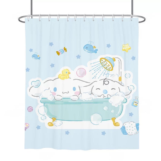 Bath Cinnamoroll Shower Curtain with Hooks