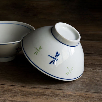 Japanese Hand-Painted Ceramic Rice Bowl