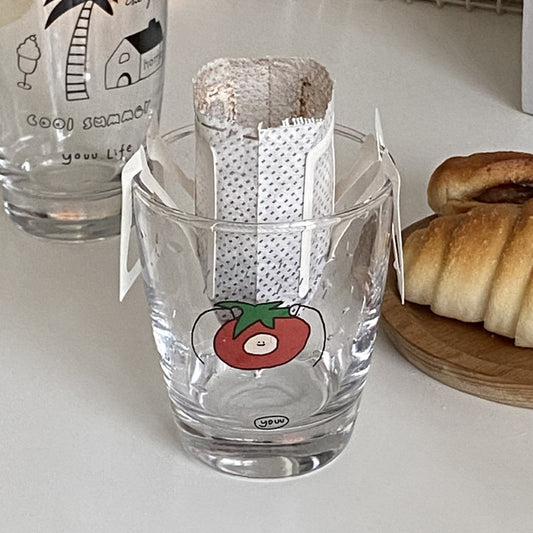 Tomato Pattern Glass Cup