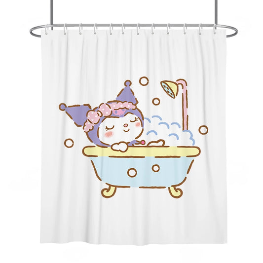 Bath Kuromi Shower Curtain with Hooks