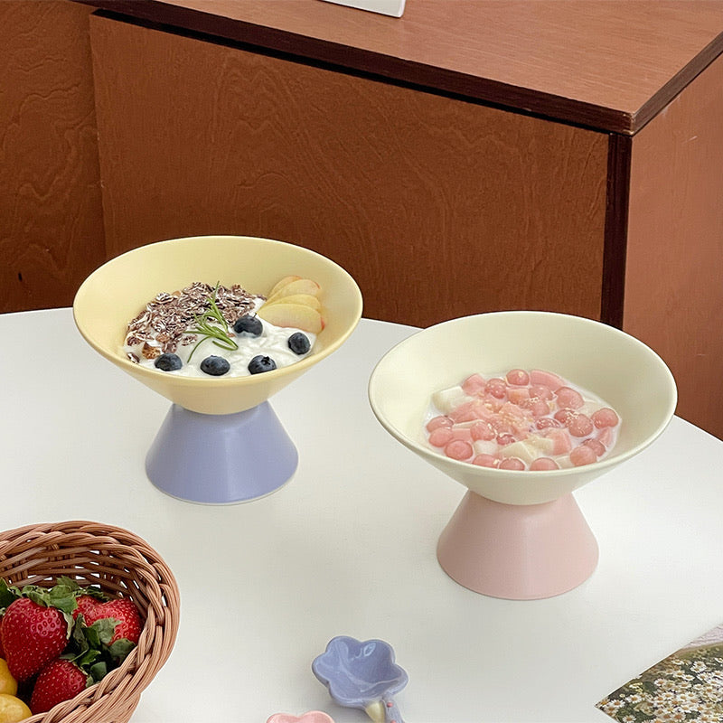 Nordic-Style Ceramic Pedestal Dessert Bowl