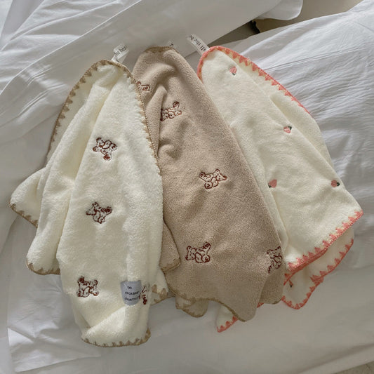 Bear Coral Fleece Towel Set