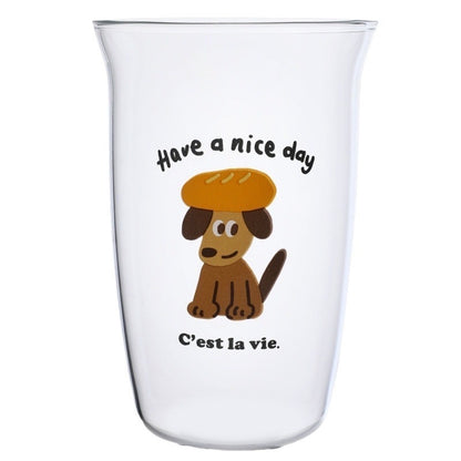 "Have a Nice Day" Dog-Themed Glass Cup