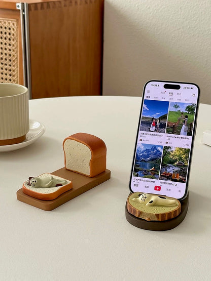 Toast Cat and Puff Cat Phone Stand