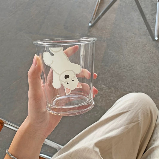 Cute Dog Glass Cup