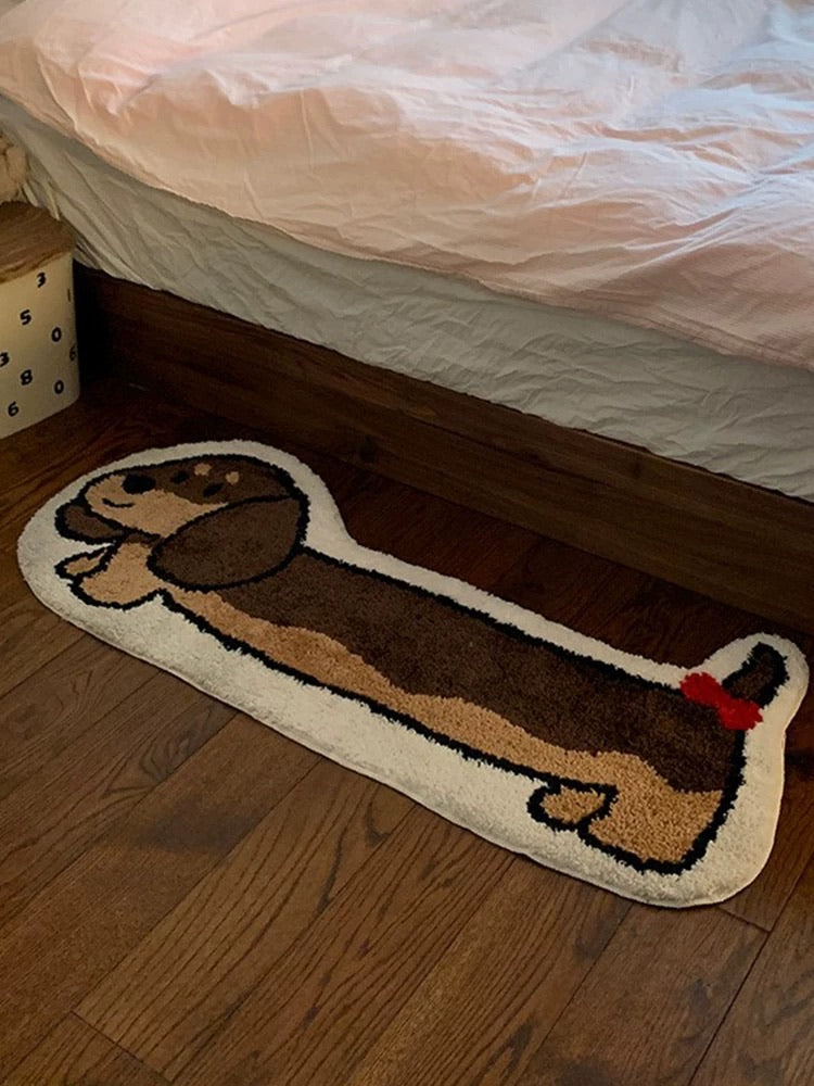 Cute Dachshund Flocked Non-slip Floor Mat