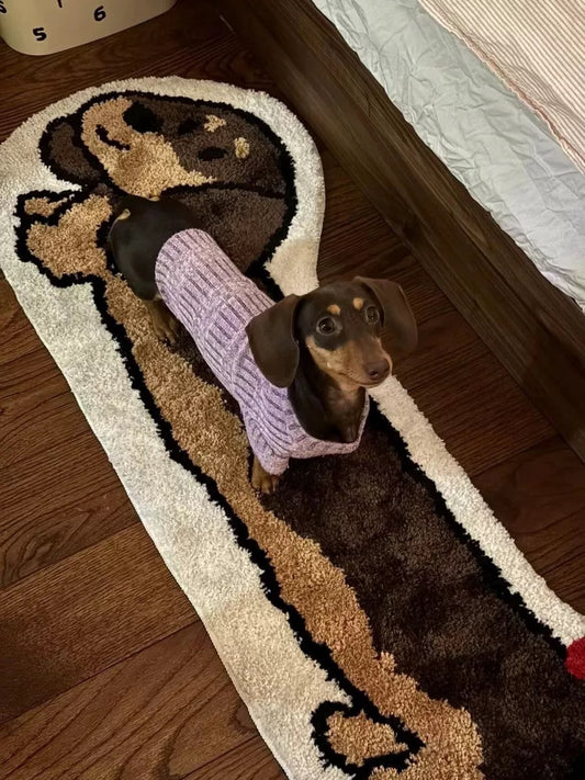 Cute Dachshund Flocked Non-slip Floor Mat