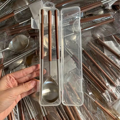 Japanese-style Chopsticks & Spoon Set (with Carrying Case)