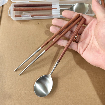 Japanese-style Chopsticks & Spoon Set (with Carrying Case)
