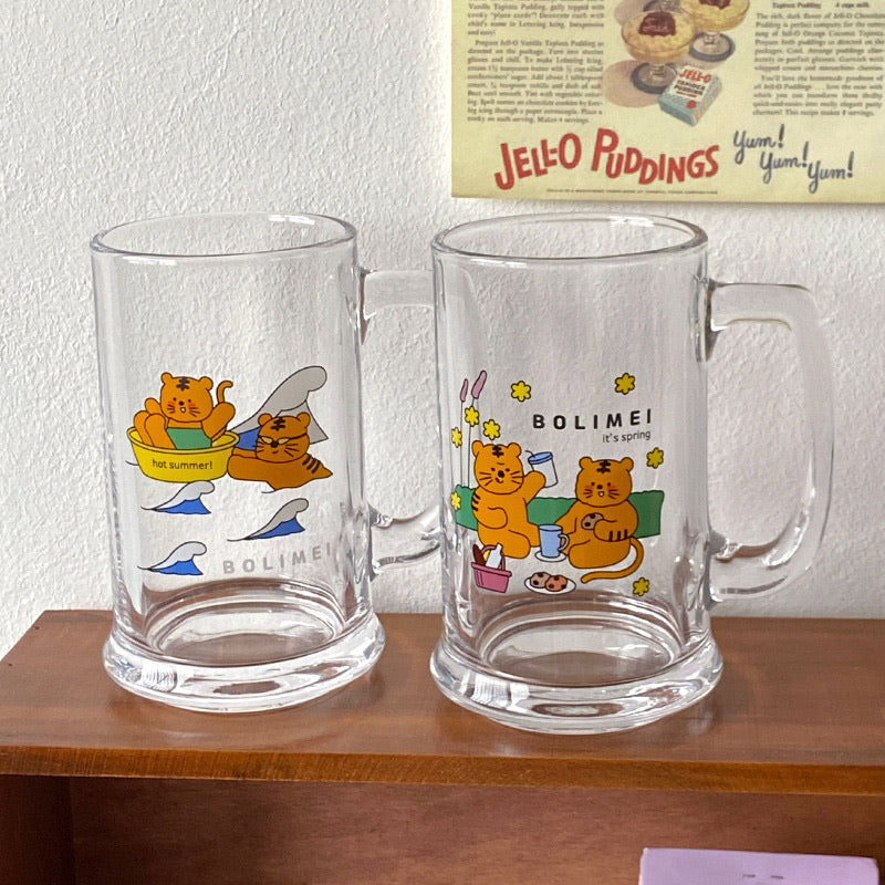 Vintage Cute Tiger and Bear Beer Mug