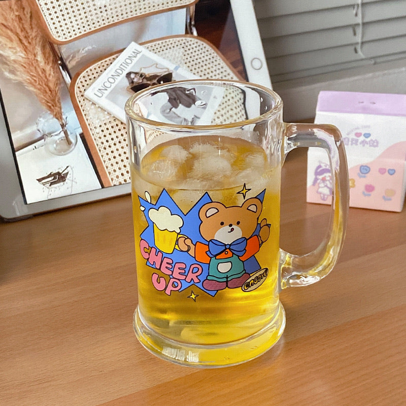 Vintage Cute Tiger and Bear Beer Mug