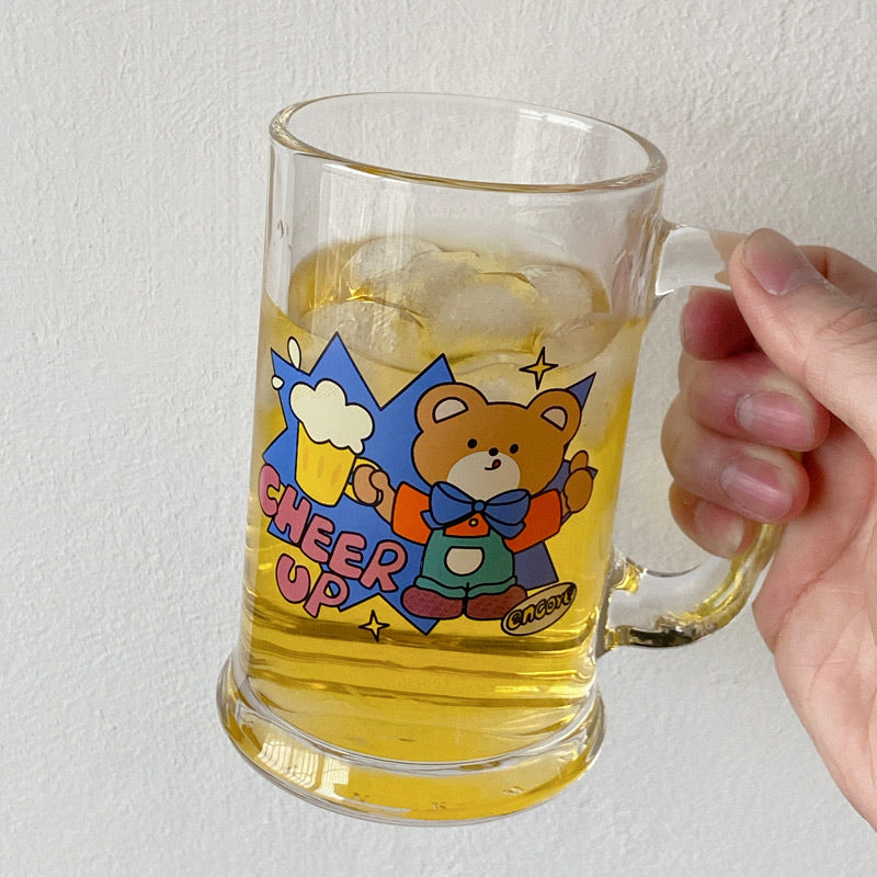 Vintage Cute Tiger and Bear Beer Mug