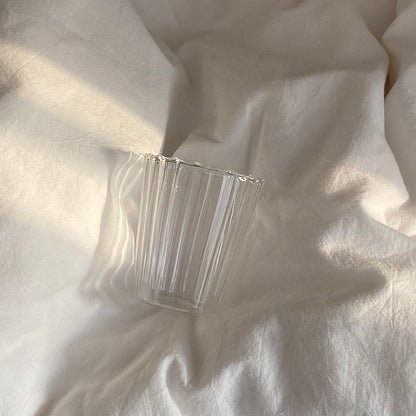Minimalist Heat-Resistant Striped Glass Cup