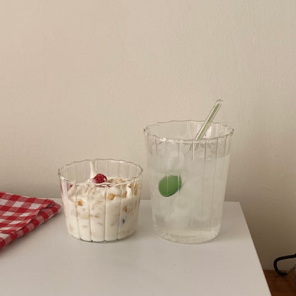 Minimalist Heat-Resistant Striped Glass Cup