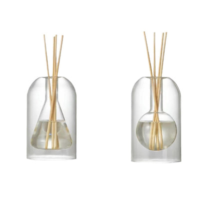 Minimalist Glass Aromatherapy Diffuser Bottle with 8 Sticks (Essential Oil Not Included)