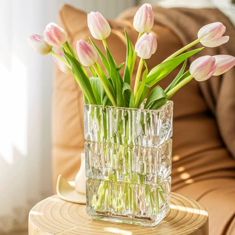 Minimalist Transparent Crystal Square Vase