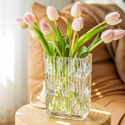 Minimalist Transparent Crystal Square Vase