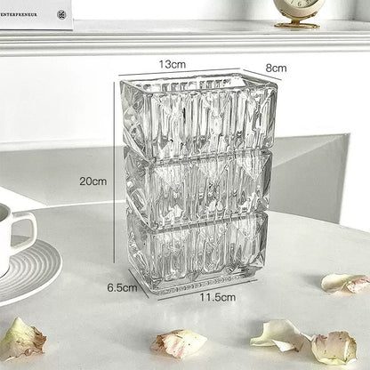 Minimalist Transparent Crystal Square Vase