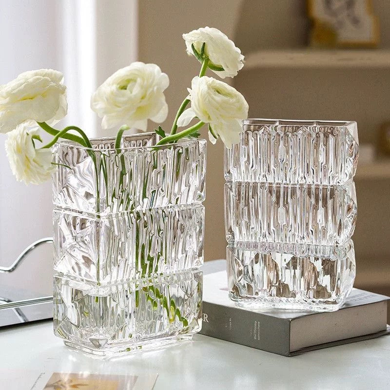 Minimalist Transparent Crystal Square Vase