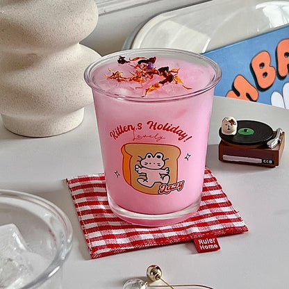 Toast Cat Glass Cup