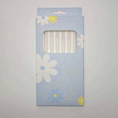 High Borosilicate Glass Straw Set of 6 with Cleaning Brush