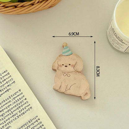 Cartoon Dog Beech Wood Fridge Magnet Bottle Opener