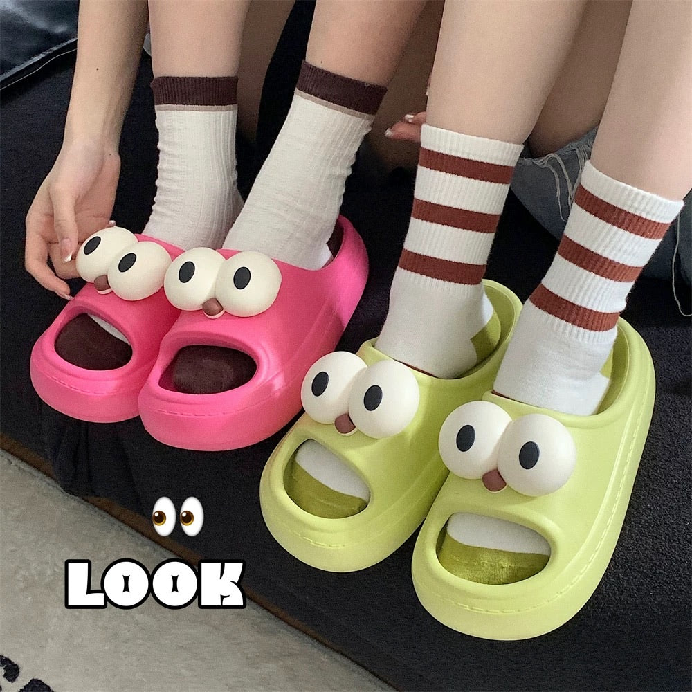 Funny Big-Eyed Platform Slippers – TAKEMEHOME | Home Decor & Lifestyle