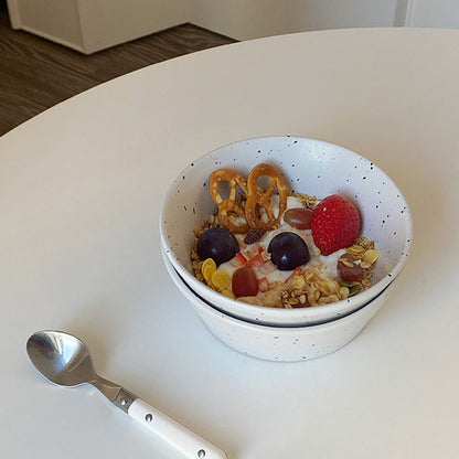 Ink-Splashed Ceramic Bowl