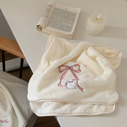 Bunny Bow Towel and Bath Towel 3-Piece Set