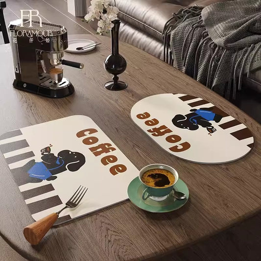 Coffee Dog Water-Absorbing Leather Placemat