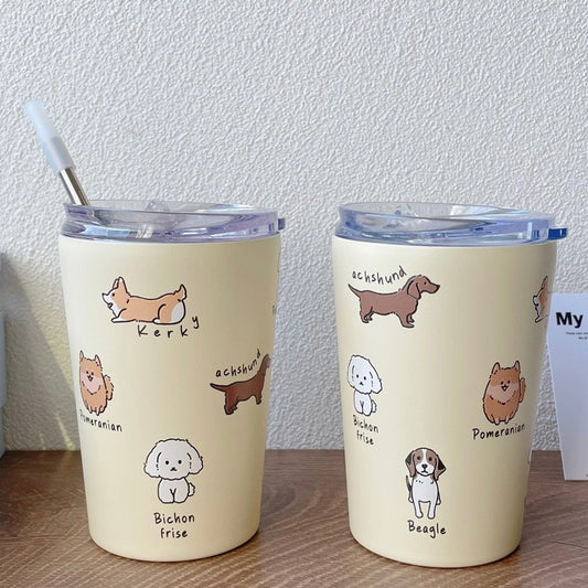 3D Dogs Print Insulated Steel Cup