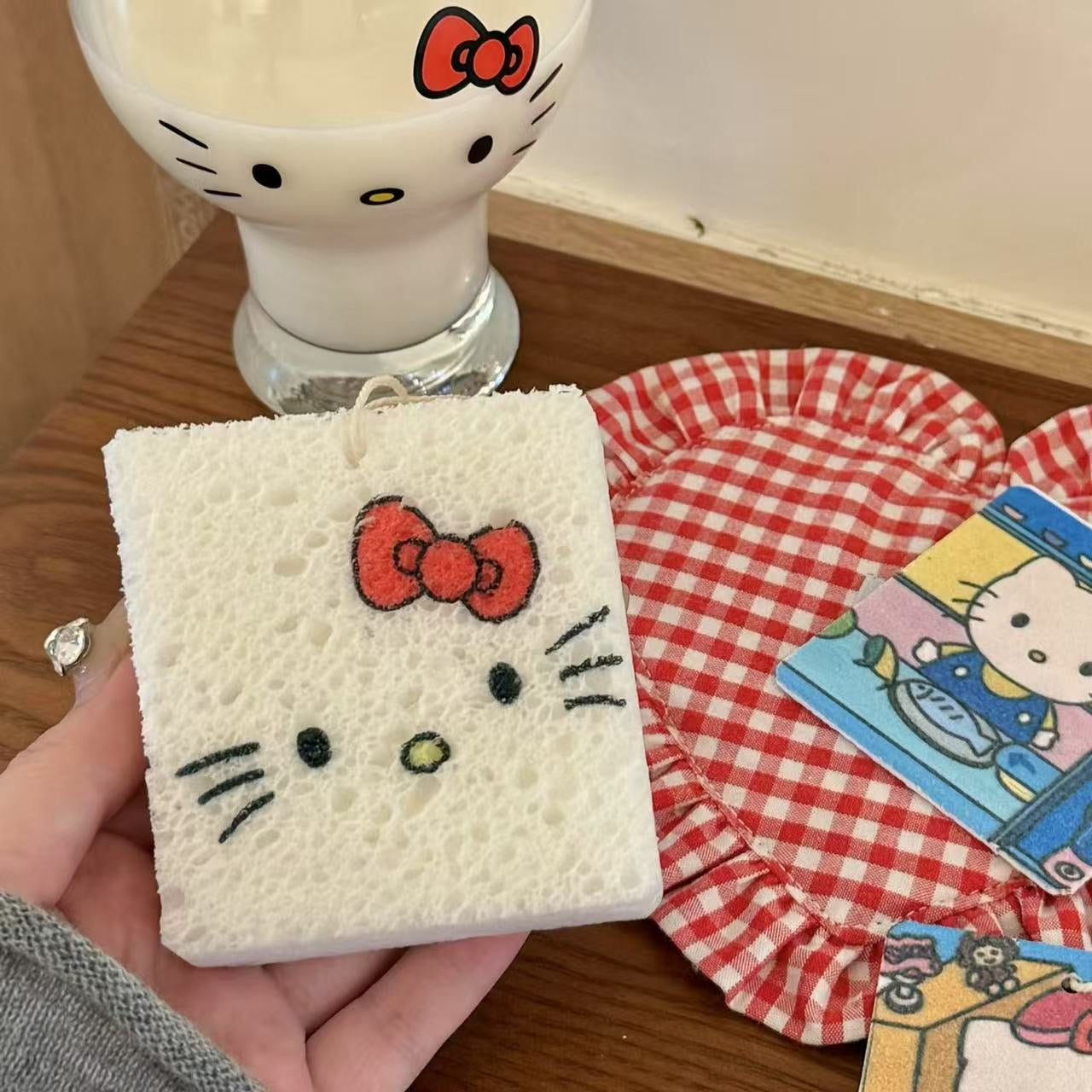 Square Hello Kitty Cellulose Cleaning Sponge – TAKEMEHOME | Home Decor ...