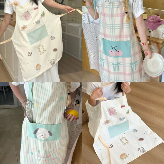 Korean-Style Cute Waterproof Kitchen Apron Series
