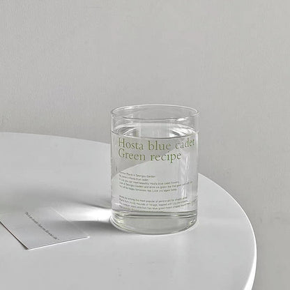 Green Recipe Drinking Glass