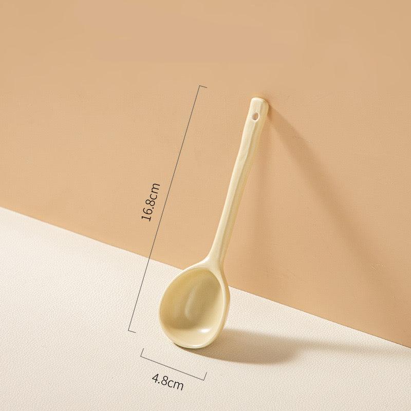 Japanese Ceramic Long-handled Soup Spoon