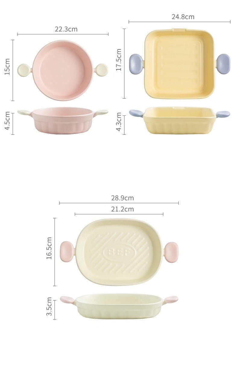 Macaron Series Double Handle Baking Dish