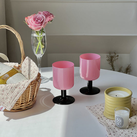 French Muse Pink Wine Goblets