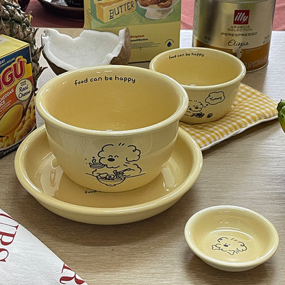 Cute Dog Ceramic Tableware Set (4 Pieces)