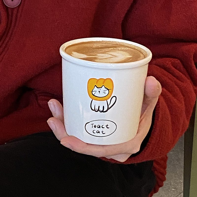 Toast Cat Ceramic Cup