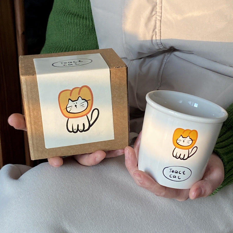 Toast Cat Ceramic Cup