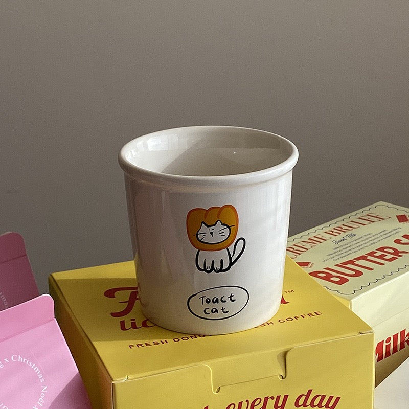 Toast Cat Ceramic Cup