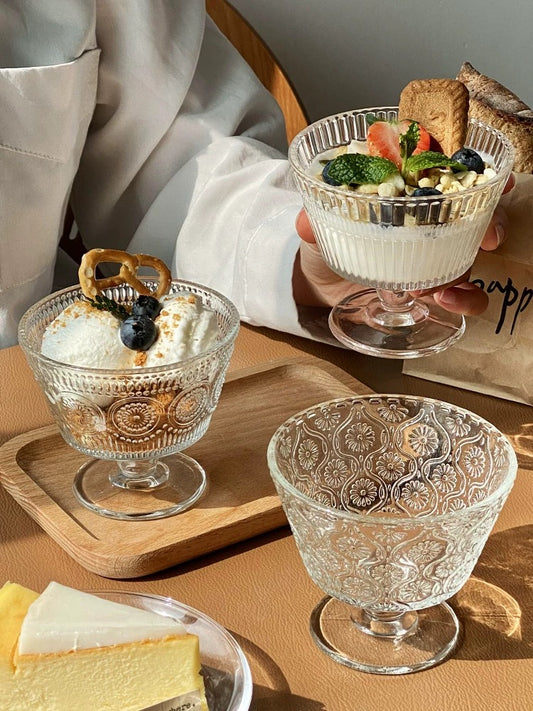 Vintage Embossed Ice Cream Bowl