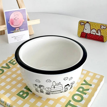 Korean-style Snoopy Ceramic Bowl and Plate Set