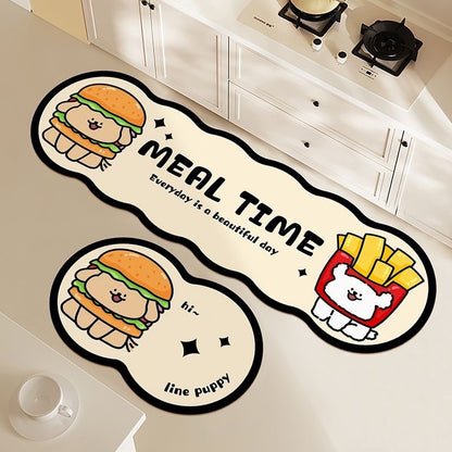 Cartoon Kitchen Diatomaceous Earth Absorbent Mat