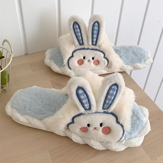 Blue Bunny Cotton Slippers