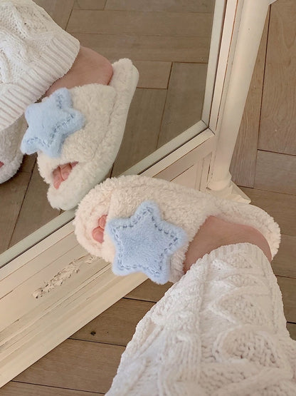 Star and Moon Plush Slippers